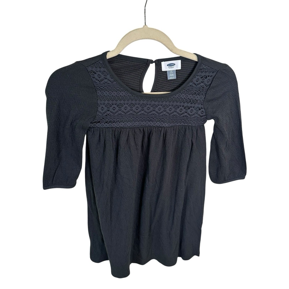 Old Navy- Girl's Charcoal Grey 3/4 Sleeve Dress- Small 6-7 NWT. school Clothes - Picture 1 of 4